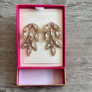Christian Siriano Sparkling Gold Leaf Drop Earrings